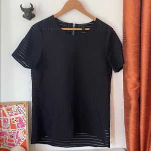 J-Crew sheer shirt, size 4, black